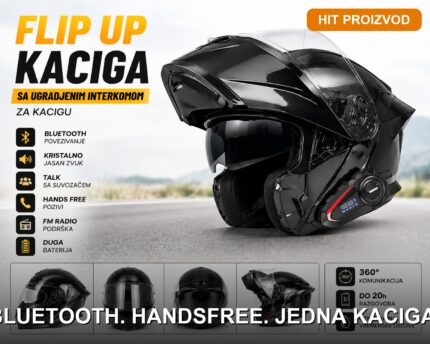 Flip Up Kaciga sa Bluetooth Interkomom – Modularna Moto Kaciga sa Handsfree