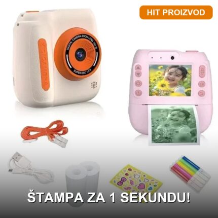 Fotoaparat za decu sa štampačem slika X320 — Instant Print, 1080P, 16x Zoom