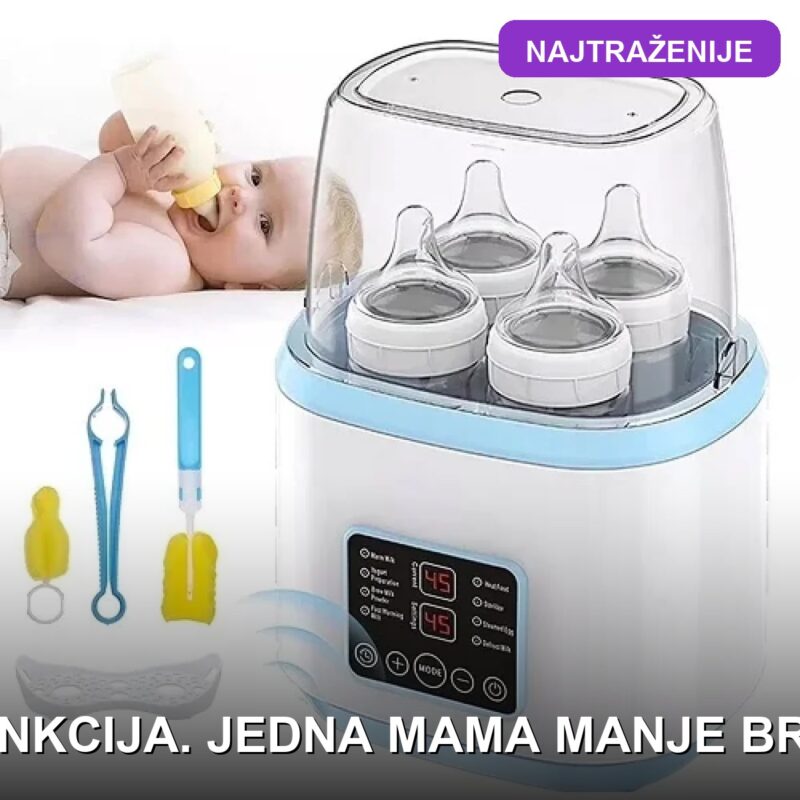 Grejač bebi flašica i sterilizator 8 u 1 — za formulu, sterilizaciju i kuvanje na pari