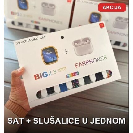 i20 Ultra Max Pametni Sat 10u1 sa Bluetooth Slušalicama
