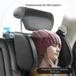 Ergonomski Jastuk za Vrat i Glavu za Auto — Memorijska Pena - slika 3