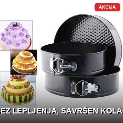 3u1 Kalupi za torte i kolače — Čelik sa teflonskim premazom, set od 3 veličine