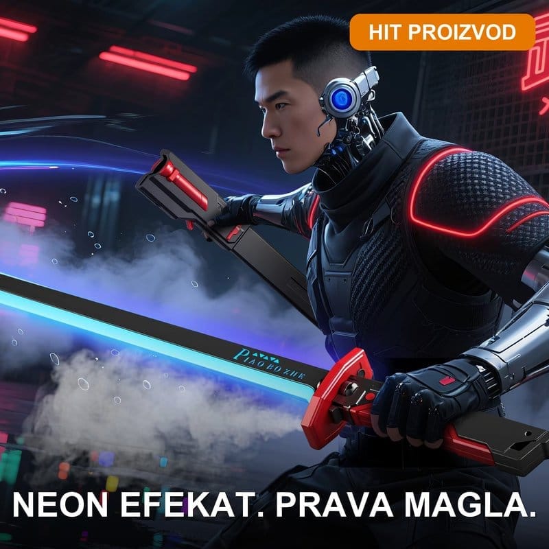 LED Katana sa Maglenim Efektom 80 cm LED katana sa maglenim efektom – svetleći neon mač 80 cm sa efektom magle