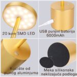 LED Prenosiva Lampa za Čitanje i Radni Sto – Bežična s Punjivom Baterijom - slika 2