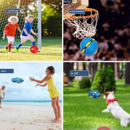 Leteća lopta i frisbi 2-u-1 – Transformišući disk za decu i pse - slika 2