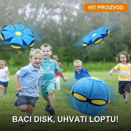Leteća lopta i frisbi 2-u-1 – Transformišući disk za decu i pse