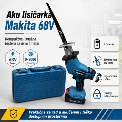 Lisičarka Aku Testera + 2 baterije + noževi
