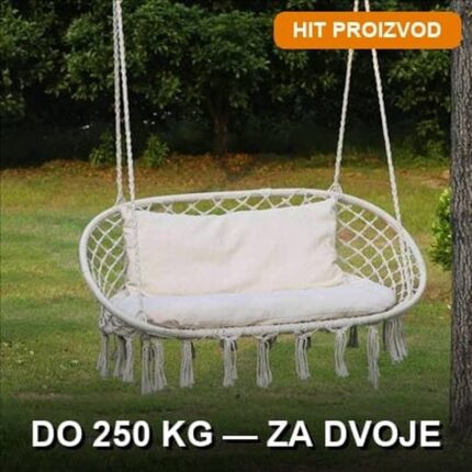 Ljuljačka gnezdo za dve osobe — nosivost do 250 kg