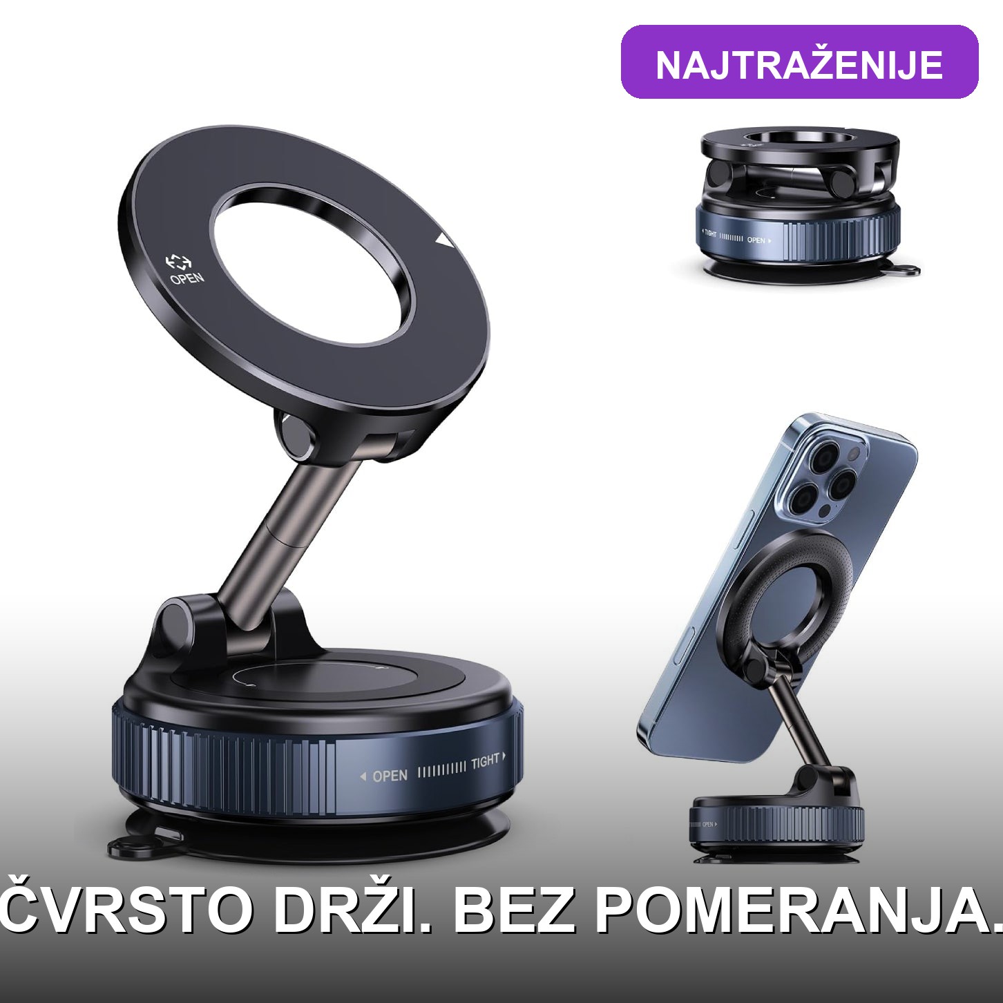 magtech-magnetni-drzac-telefona-za-auto-glavna.jpg MagTech Magnetni Držač Telefona za Auto — Ultra Čvrsto Držanje