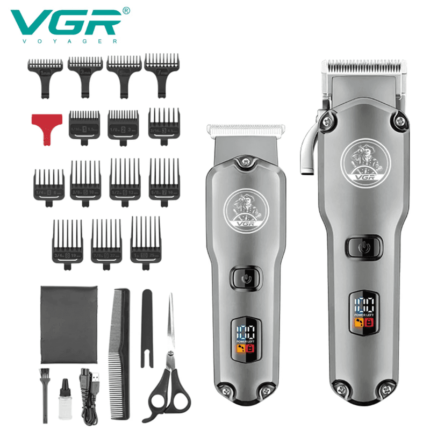 VGR V-675 Profesionalni Set za Šišanje – Metalno Kućište i LED Ekran