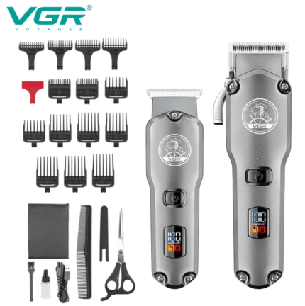 VGR V-675 Profesionalni Set za Šišanje – Metalno Kućište i LED Ekran