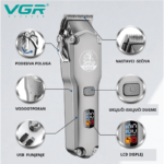 VGR V-675 Profesionalni Set za Šišanje – Metalno Kućište i LED Ekran - slika 3