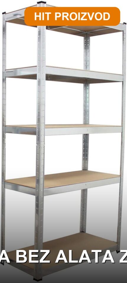 Metalna montažna polica 180x90x45cm — čelična regalna polica za skladište i garažu