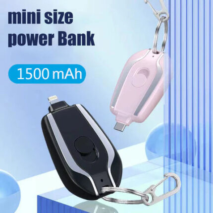 Mini Punjač za Telefon – Privezak 1500 mAh za iPhone i Android
