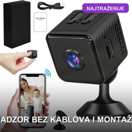 Mini WiFi špijunska kamera 1080P HD sa noćnim vidom i detekcijom pokreta