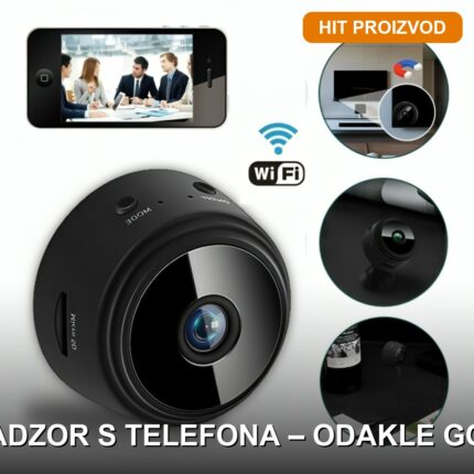 Mini WiFi Kamera A9 – Skrivena Nadzorna Kamera sa Daljinskim Pristupom