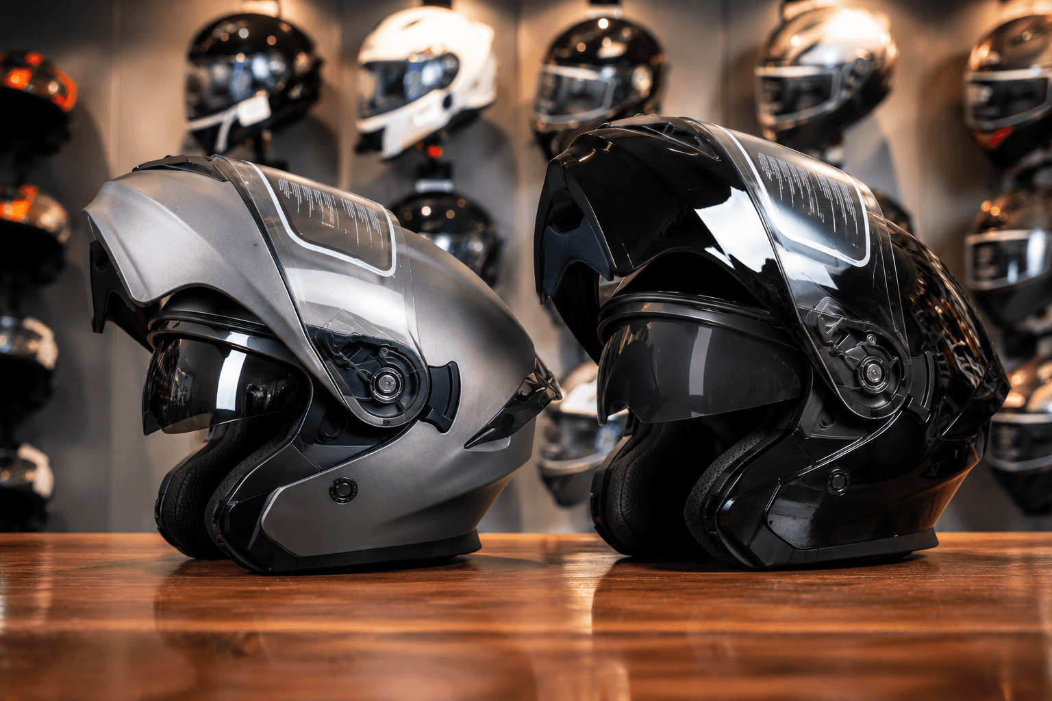 Moto Kaciga na Preklop (Flip-Up) sa Duplim Vizirom – Modularna Kaciga za Motor, Skuter i Touring Vožnju moto kaciga na preklop - prednja strana
