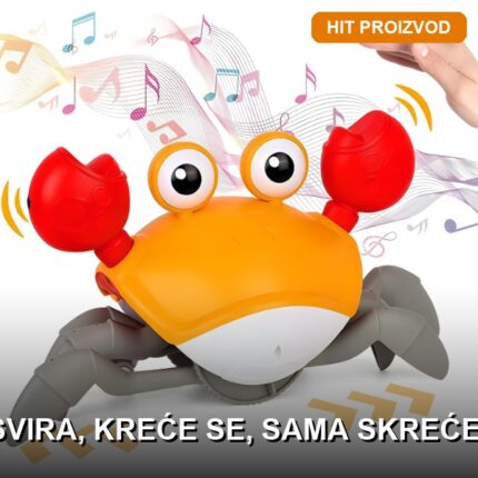 Muzička kraba sa senzorom pokreta za decu — interaktivna igračka na baterije