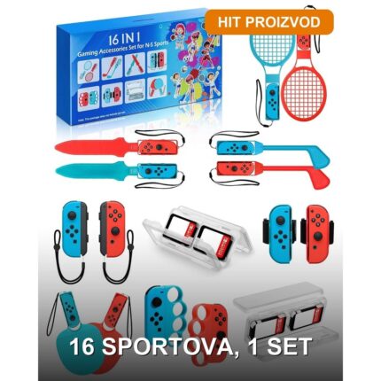 Nintendo Switch 16-u-1 Sportski Set – Komplet Dodataka za Sport