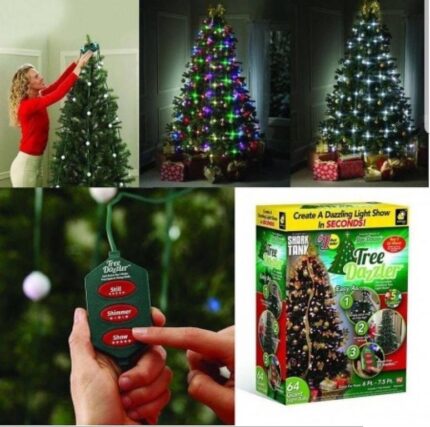 Tree Dazzler Novogodišnje Sijalice za Jelku – 64 LED, 8 Nizova