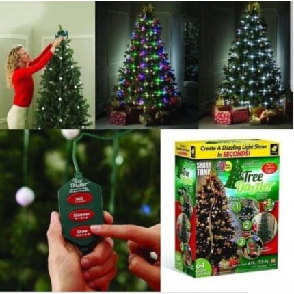 Tree Dazzler Novogodišnje Sijalice za Jelku – 64 LED, 8 Nizova