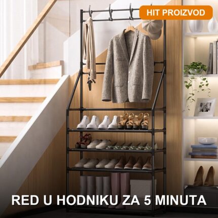 Premium 3-u-1 Organizer za Hodnik — Stalak za Odeću, Cipele i Akcesoare