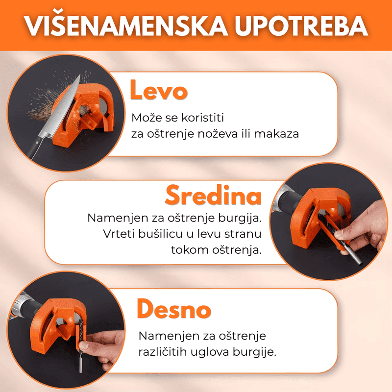oštrač burgija oštrač burgija — prednja strana
