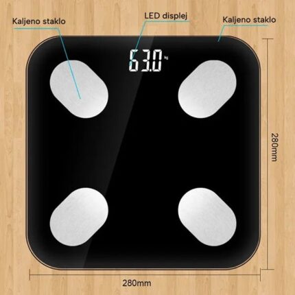 Pametna Bluetooth Vaga sa 17 Telesnih Parametara – Preciznost 0,1 kg - slika 2