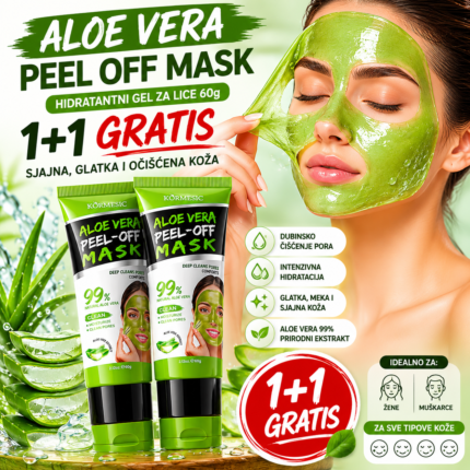 AloeGlow Peel Off Maska sa Aloe Verom – Dubinsko Čišćenje i Hidratacija 60g (1+1 GRATIS)
