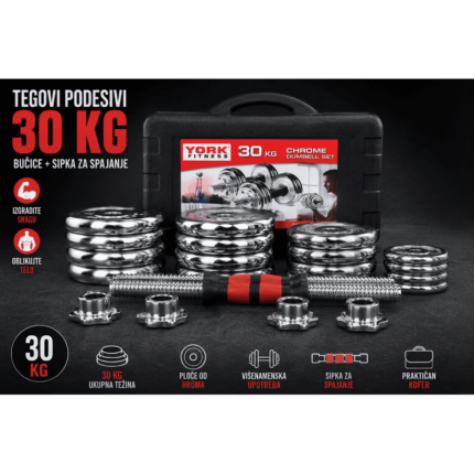Podesive Bučice 30kg sa Šipkom – Set za Kućni i Profesionalni Trening