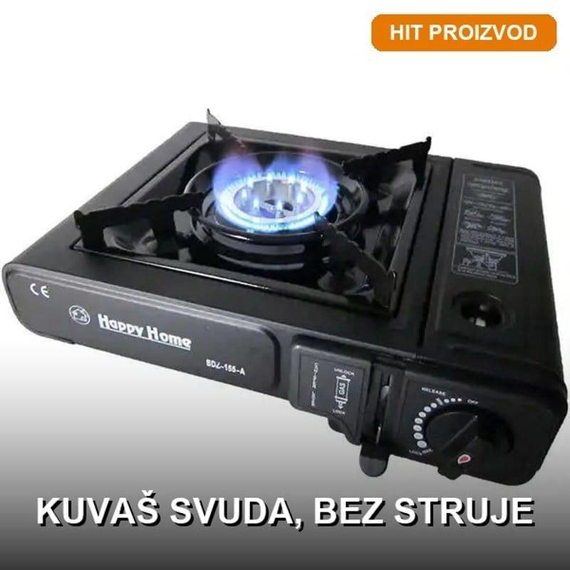 Prenosivi mini šporet na plin — piezo paljenje Prenosivi mini šporet na plin sa piezo paljenjem i torbicom za kampovanje
