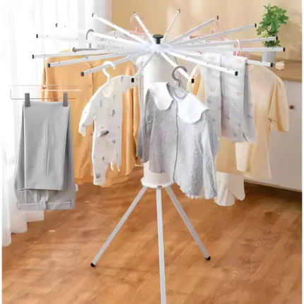Prenosivi Sušač za Veš – Aluminijum i Drvo, Elegantan Dizajn