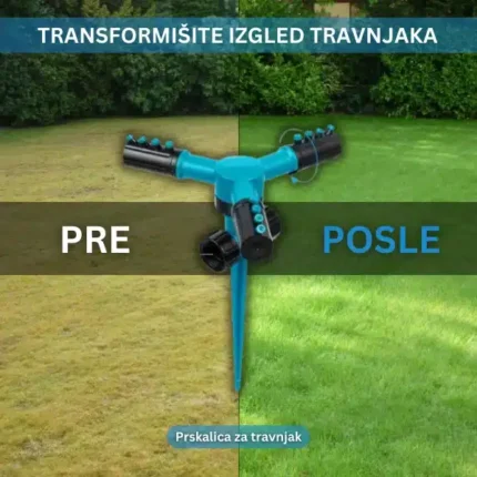 Prskalica za Travnjak sa 360° Rotacijom i 12 Mlaznica