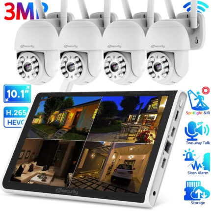 Bežični PTZ Video Nadzor – 4 Kamere 3MP i Monitor 10,1"