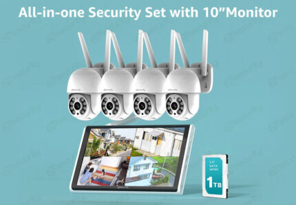 Bežični PTZ Video Nadzor – 4 Kamere 3MP i Monitor 10,1" - slika 2