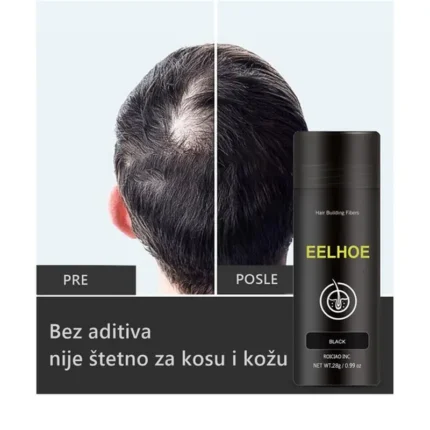 Puder za Gušću Kosu sa Keratinskim Mikrovlaknima – Crna i Tamno Braon