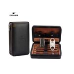 Cohiba Putni Kožni Humidor za Cigare – Crni, Sa Španskom Kedrovinom - slika 3