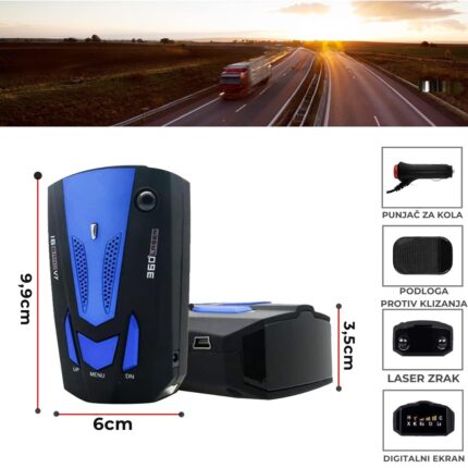 Radar Detektor sa 360° Detekcijom i Domet do 800m - slika 2