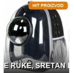 PET Transporter Ranac sa Kapsulom za Pse i Mačke — Prozorčić, Crni - prednja strana