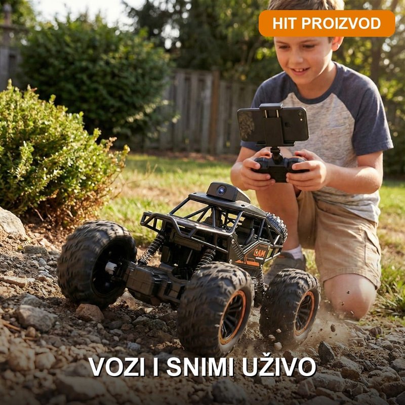 RC Džip na daljinski sa HD kamerom i live prenosom – ABS + metal suspenzija RC džip na daljinski sa kamerom - prednja strana