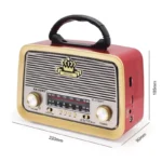 Retro Radio Bluetooth Zvučnik sa FM, USB, SD i MP3 – Cmik MK-111BT - slika 4