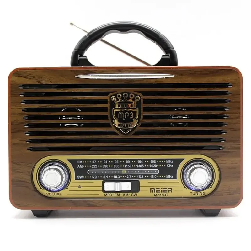 Retro Radio sa Bluetoothom – Bežično Povezivanje i Punjiva Baterija retro radio sa Bluetoothom - prednja strana