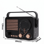 Retro radio Bluetooth zvučnik sa satom — detalji