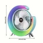 RGB Stoni Ventilator sa Šarenim Osvetljenjem za Dom i Kancelariju - slika 5
