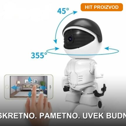 Robot WiFi Kamera za Kuću — HD Noćni Vid, Detekcija Pokreta, Dvosmerni Zvuk