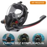 Ronilačka maska za ronjenje sa dve disaljke — crna