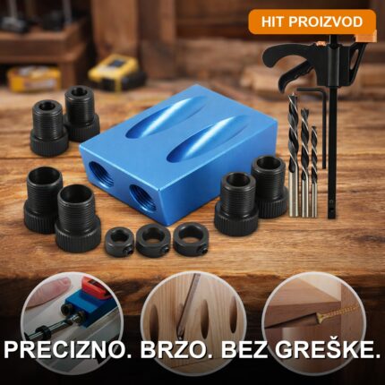 Šablon za bušenje rupa pod uglom sa burgijama 6/8/10 mm — aluminijumska legura