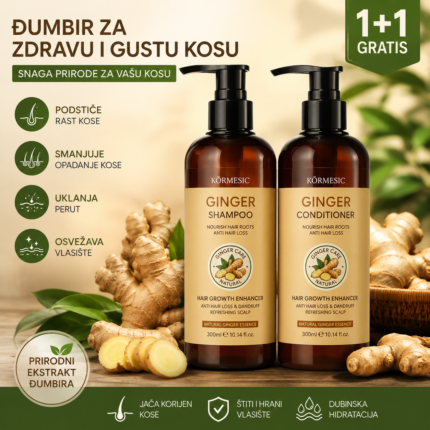 Šampon sa Đumbirom Protiv Opadanja Kose i Peruti – 2×300ml (1+1 GRATIS) - slika 2
