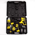 4u1 Set Akumulatorskog Alata — Bušilica, Brusilica, Šrafilica i Hilti u Koferu - slika 3