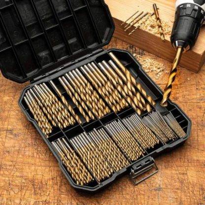 Set Burgija 99 Komada – HSS Titanijum Svrdla za Drvo i Metal